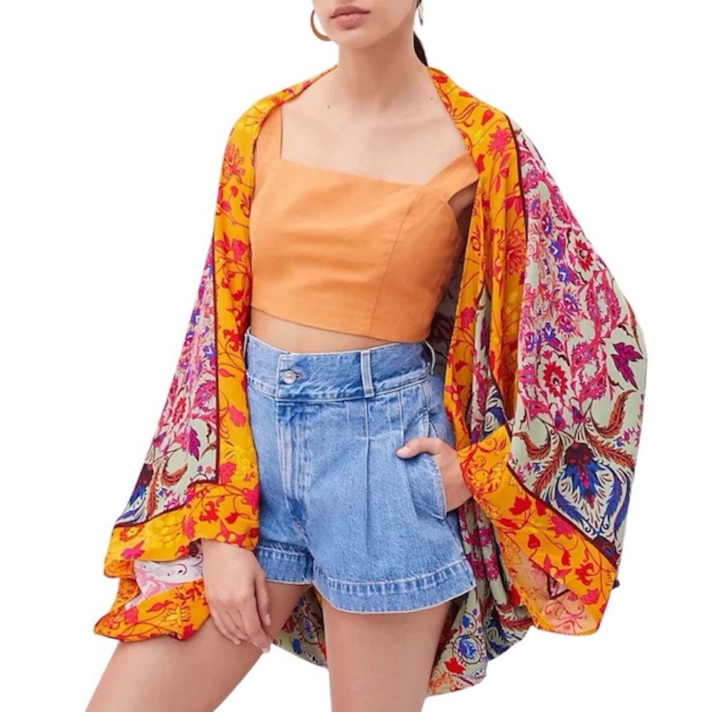 ANTHROPOLOGIE➕Multi Floral Cocoon Kimono